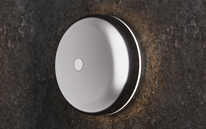 Polished Chrome Chime Doorbell + LED Light by Luxello Door Bells